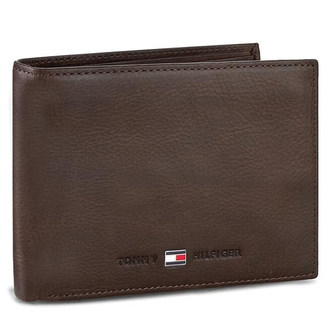 Duży Portfel Męski Tommy Hilfiger Johnson Cc Flap And Coin Pocket AM0AM00660/82566 Brązowy