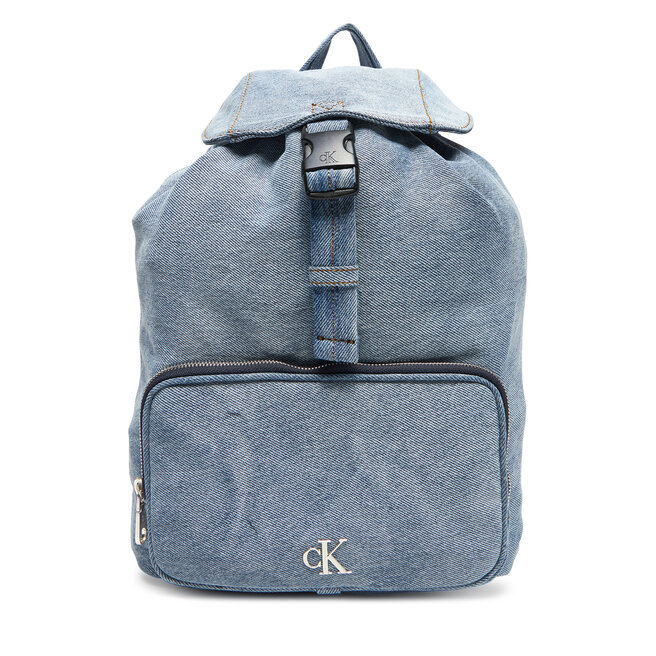 Plecak Calvin Klein Denim Luna Mini Flap Backpack LV04F3216G Błękitny