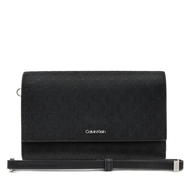 Duży Portfel Damski Calvin Klein Ck Must Xl Trifold W/Wristel_Mn K60K612940 Czarny