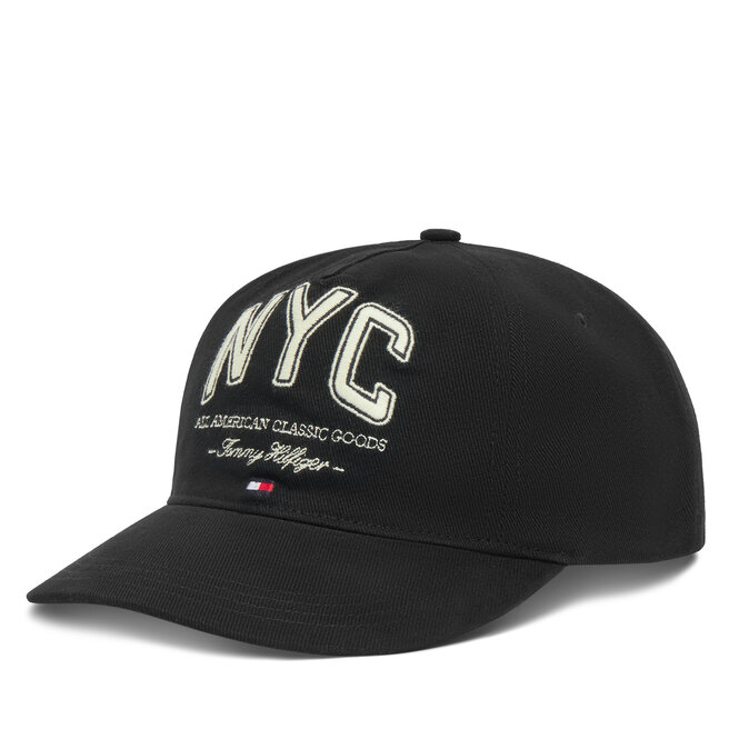 Czapka z daszkiem Tommy Hilfiger Flag Seasonal 5 Panel AM0AM13562 Czarny