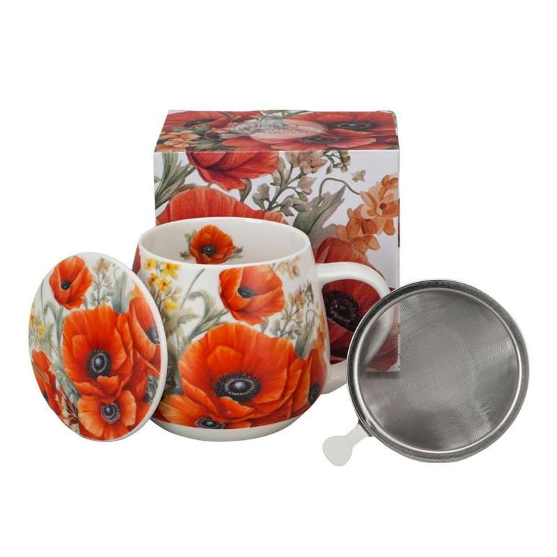 Kubek baryłka z zaparzaczem Maki 430 ml