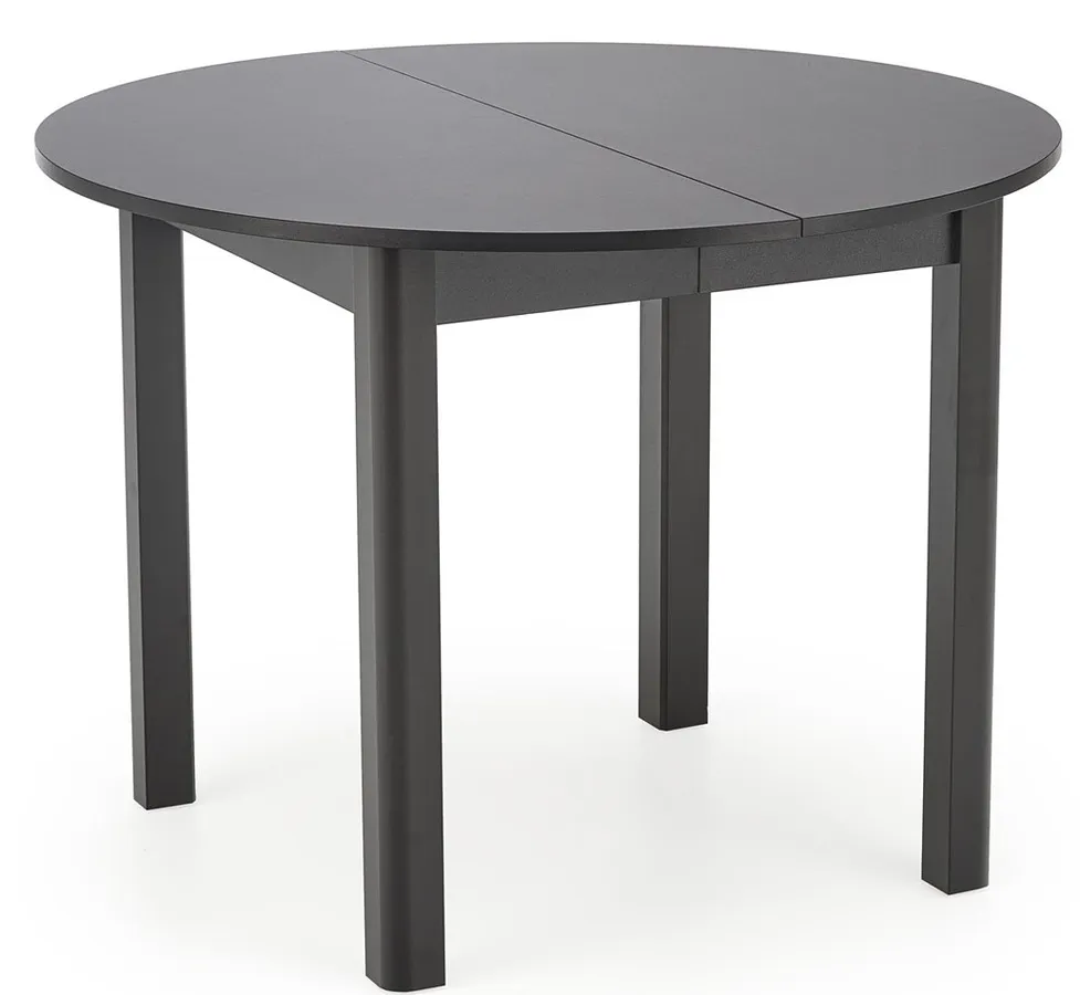 Czarny okrągły rozkładany stół - Geri