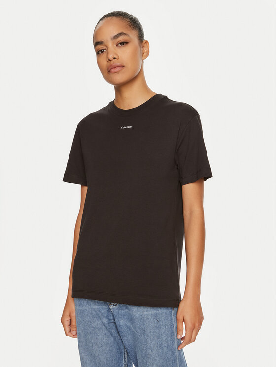 Calvin Klein T-Shirt Nano Logo K20K207519 Czarny Regular Fit