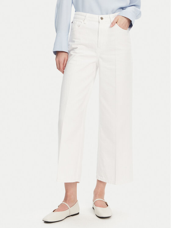 Tommy Hilfiger Jeansy WW0WW44363 Biały Wide Leg