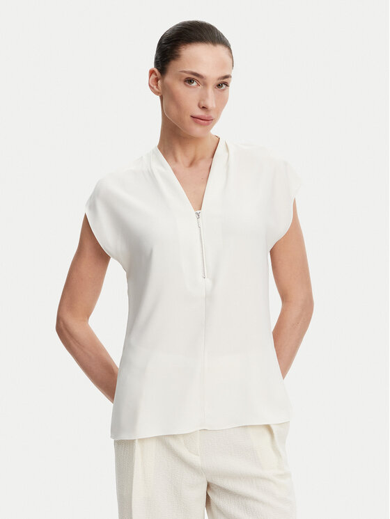 Calvin Klein Bluzka K20K208188 Biały Regular Fit