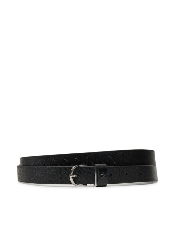 Calvin Klein Pasek Damski Ck Metal Round Buckle 2.5_Mono K60K613150 Czarny