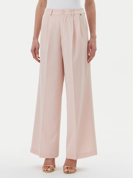 Rinascimento Spodnie palazzo CFC0123671003 Różowy Regular Fit
