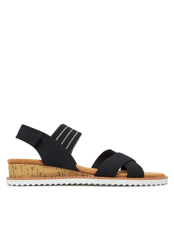 Skechers Sandały BOBS Desert Kiss-Shore Enough 114130/BLK Czarny