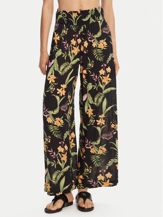 Roxy Spodnie materiałowe Along The Beach ERJX603439 Czarny Regular Fit