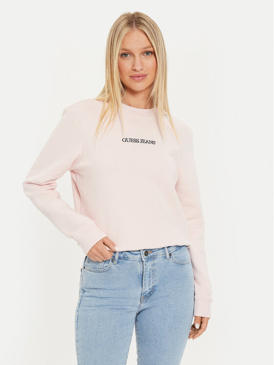 Guess Jeans Bluza W4YQ10 KC811 Różowy Classic Fit