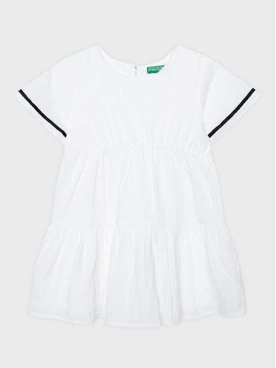 United Colors Of Benetton Sukienka letnia 4O9TGV00P Biały Regular Fit