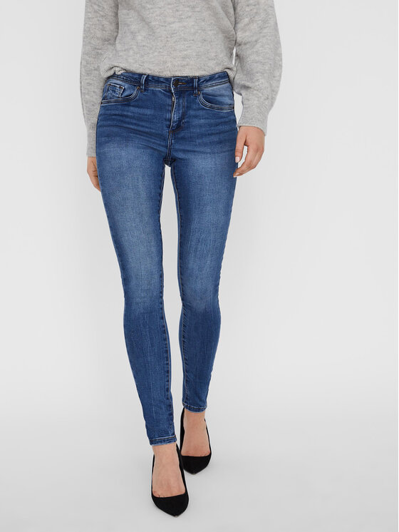 Vero Moda Jeansy Tanya 10222531 Granatowy Skinny Fit