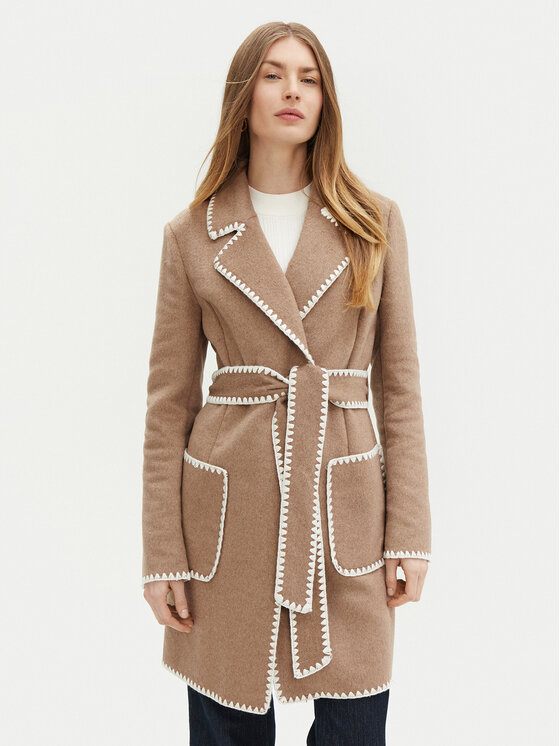 Guess Płaszcz przejściowy W5RL19 WGVR2 Beżowy Regular Fit