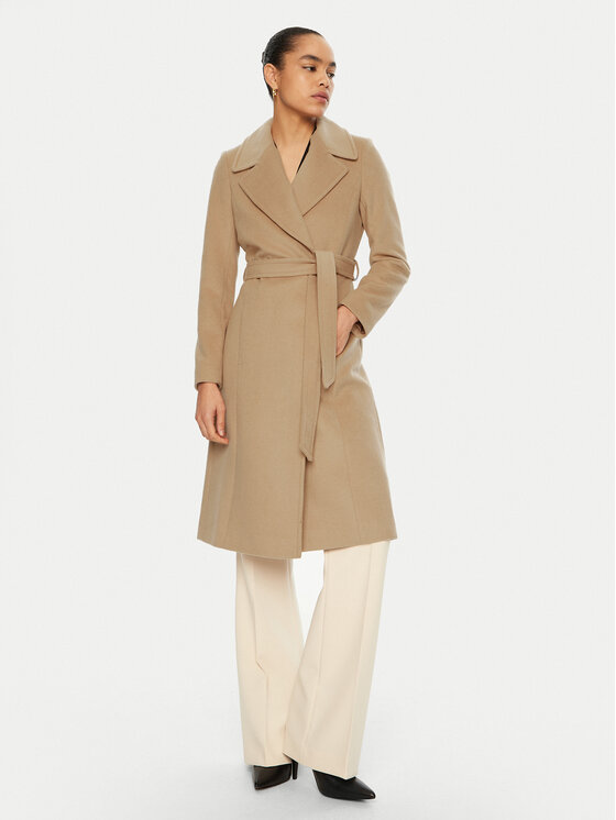 LAUREN RALPH LAUREN Płaszcz wełniany 297962169002 Beżowy Regular Fit