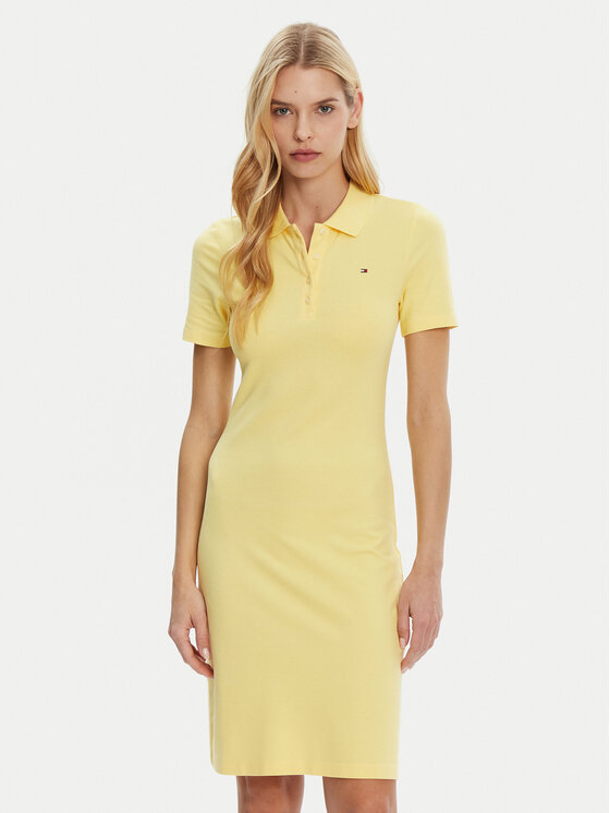Tommy Hilfiger Sukienka codzienna WW0WW43228 Żółty Slim Fit