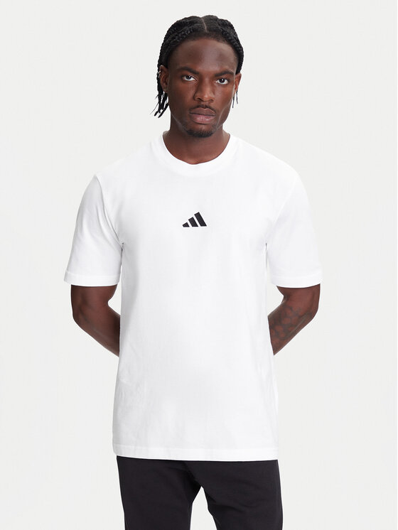 adidas T-Shirt Essentials Small Logo JF1092 Biały Regular Fit