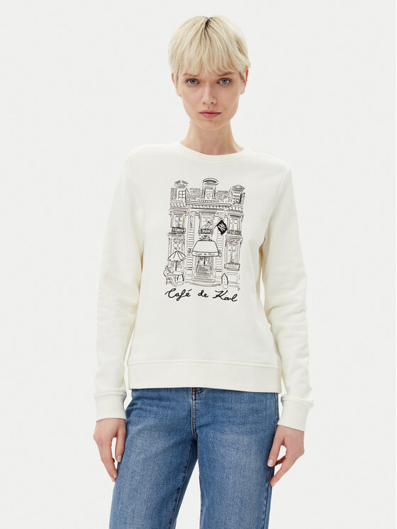 KARL LAGERFELD Bluza A2W20057 Écru Regular Fit