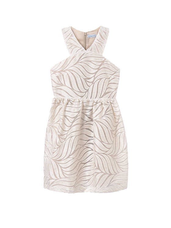 Mayoral Sukienka elegancka 6976 Beżowy Regular Fit