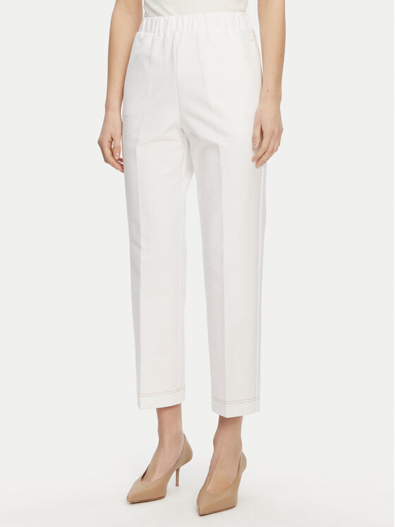 Max Mara Chinosy 2516781047650 Biały Regular Fit