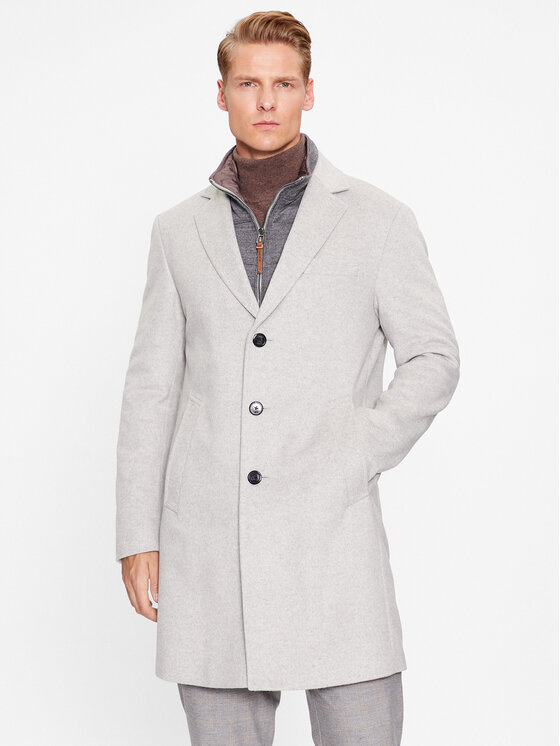 JOOP! Płaszcz wełniany 30037691 Szary Regular Fit