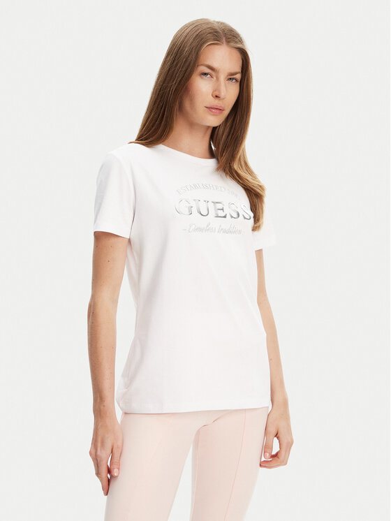 Guess T-Shirt V5YI12 J1314 Biały Regular Fit