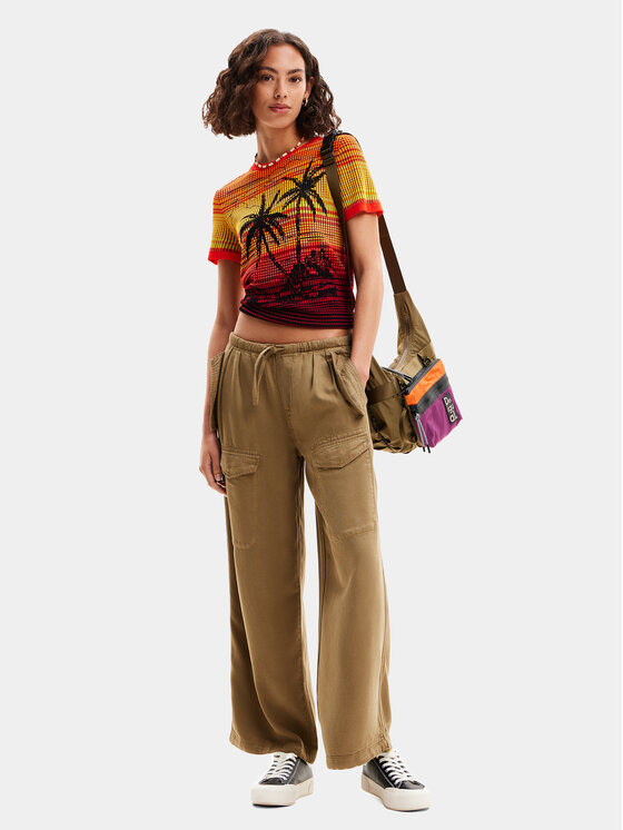 Desigual T-Shirt Dubai 24SWTK87 Pomarańczowy Regular Fit