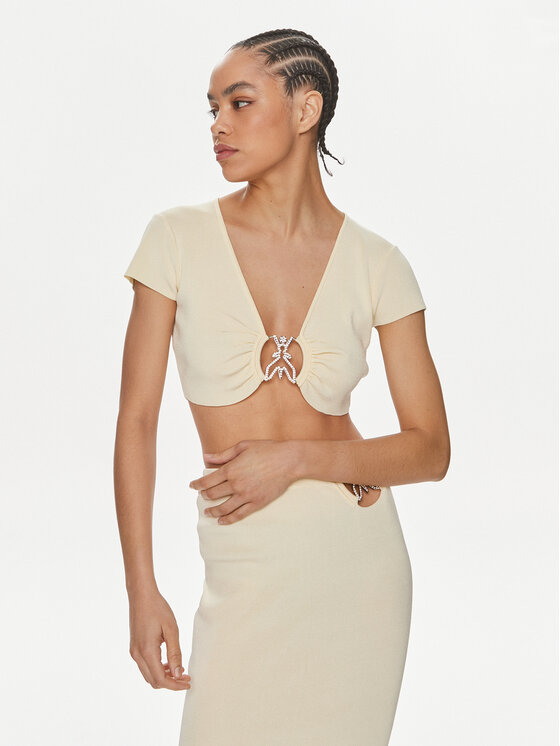 Patrizia Pepe Bluzka 2K0261/K021-W362 Écru Regular Fit