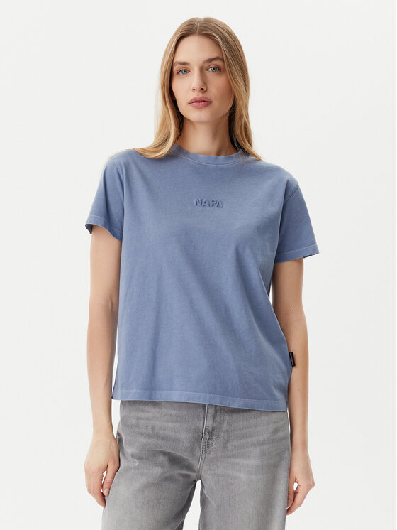 Napapijri T-Shirt S-Azure NP0A4IG3 Niebieski Regular Fit