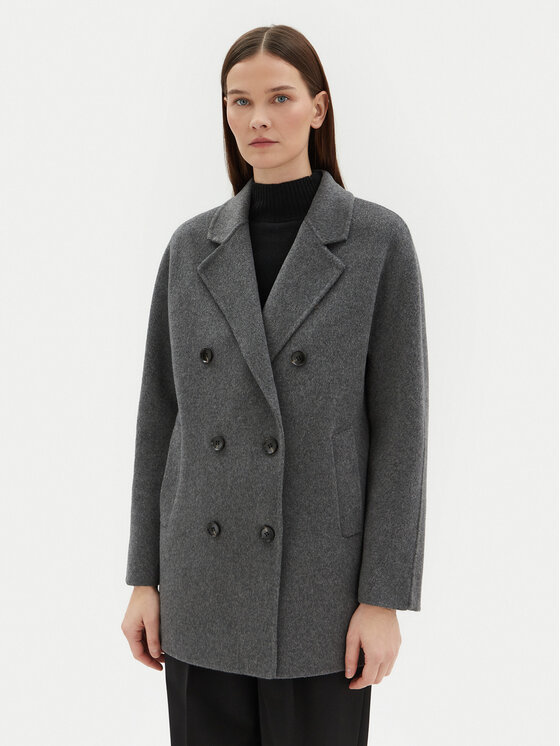 Motivi Płaszcz wełniany 0065W000087N Szary Regular Fit