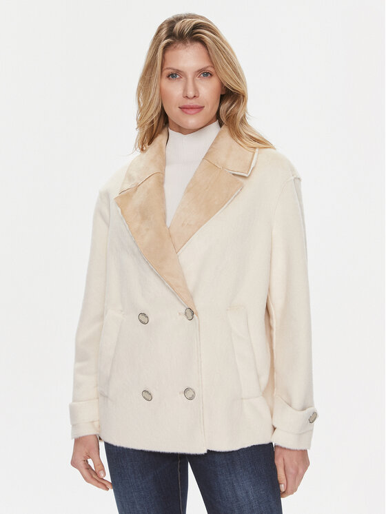 Guess Kożuch Sabrina W4RL37 WFZV0 Beżowy Regular Fit