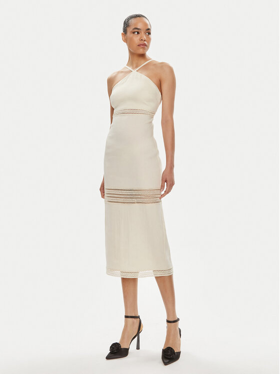 Patrizia Pepe Sukienka letnia 2A2729/A268-W362 Écru Slim Fit