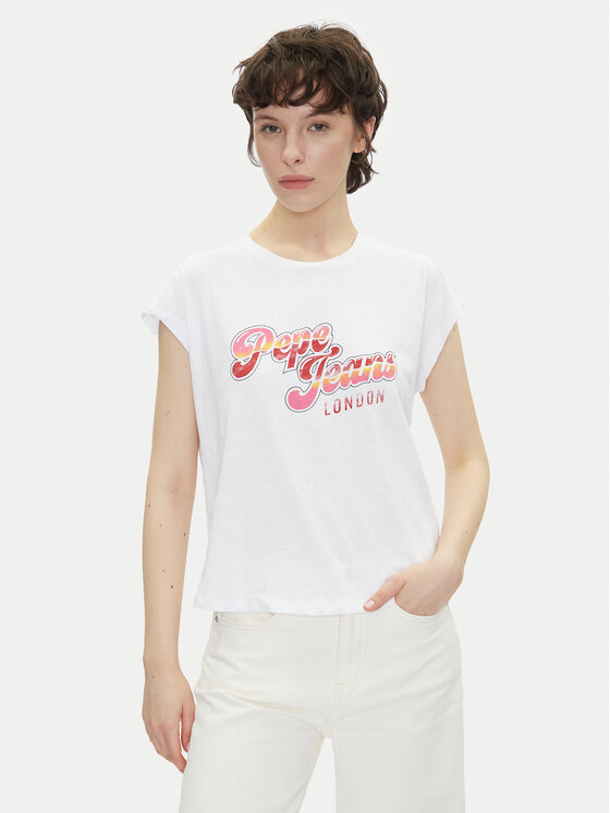 Pepe Jeans T-Shirt Rosalie PL506033 Biały Regular Fit