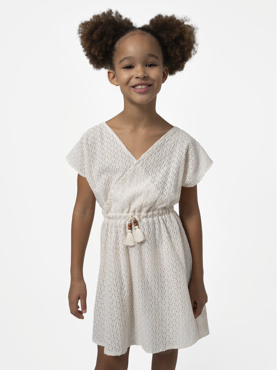 Mayoral Sukienka letnia 6958 Écru Relaxed Fit