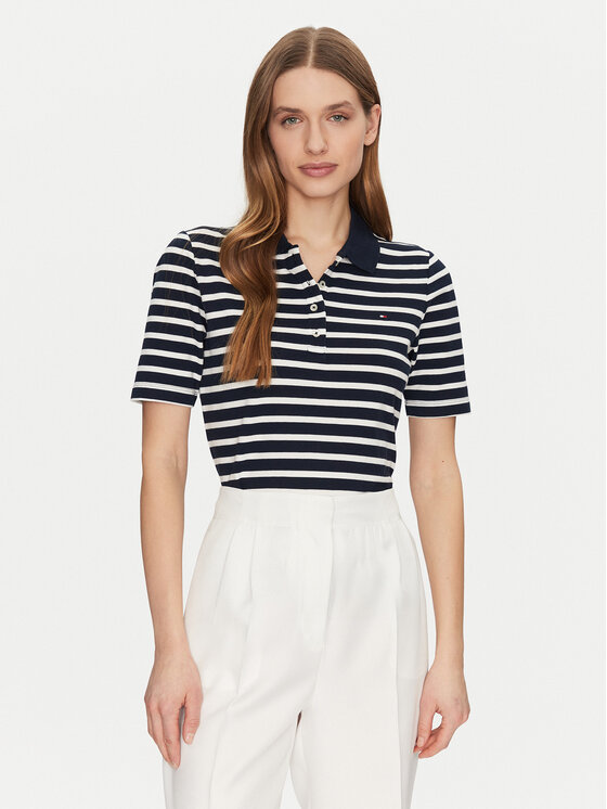 Tommy Hilfiger Polo 1985 WW0WW43224 Granatowy Regular Fit