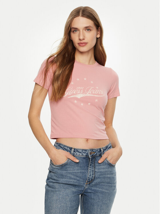 Guess Jeans T-Shirt W5RI59 J1314 Różowy Regular Fit
