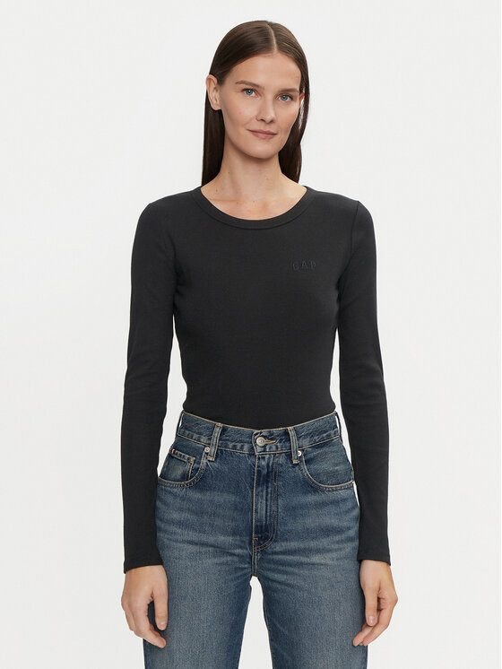 Gap Bluzka 542721-00 Czarny Slim Fit