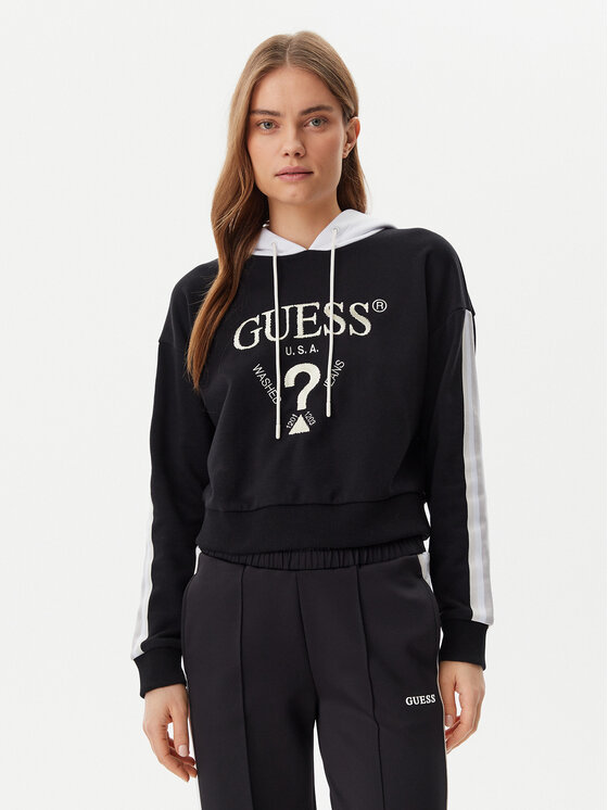 Guess Bluza V5GQ17 KCRT1 Czarny Regular Fit