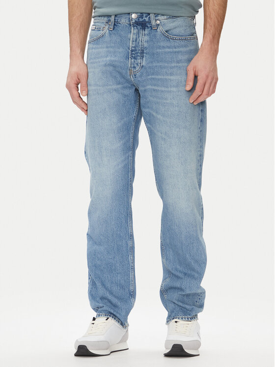 Calvin Klein Jeans Jeansy J30J327507 Niebieski Straight Fit