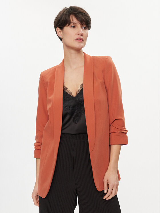 Pieces Marynarka Bosella 17090996 Pomarańczowy Regular Fit