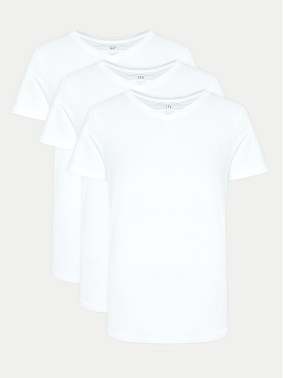 Gap Komplet 3 t-shirtów 483955-00 Biały Regular Fit