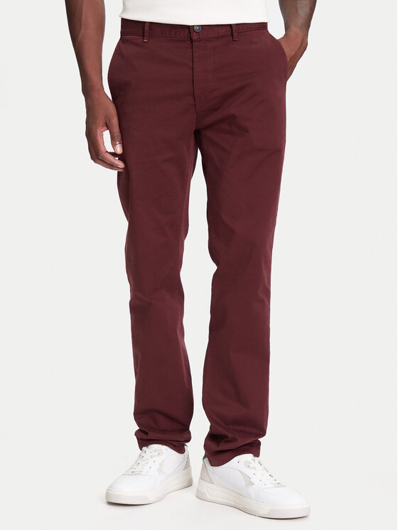 BOSS Chinosy 50510933 Bordowy Slim Fit
