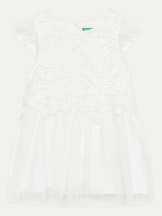 United Colors Of Benetton Sukienka codzienna 40WMGV01R Biały Regular Fit