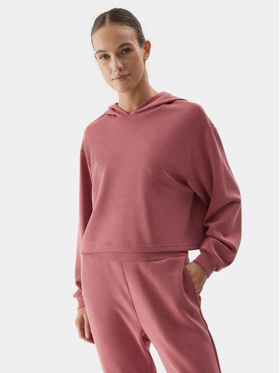 4F Bluza 4FAW23TSWSF702 Czerwony Regular Fit