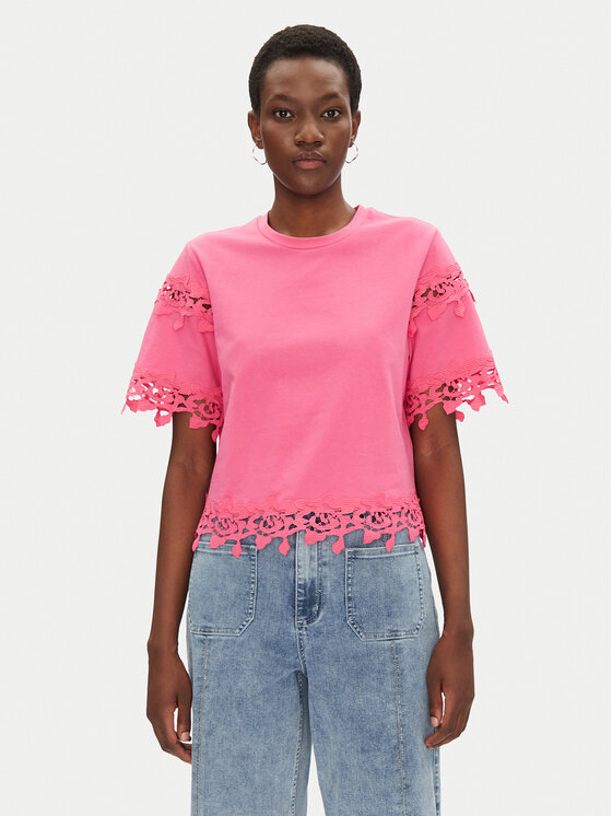 Morgan T-Shirt 251-DFUTUR M Różowy Regular Fit