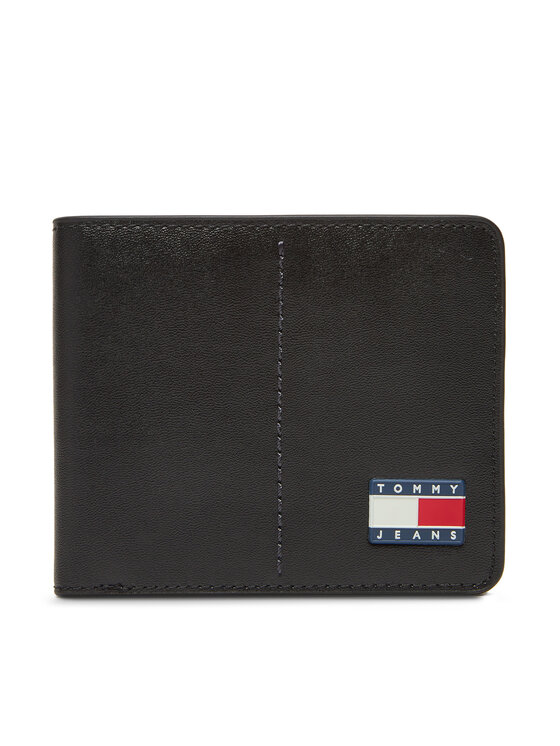 Tommy Jeans Duży Portfel Męski Tjm Heritage Leather Cc Wallet AM0AM13409 Czarny