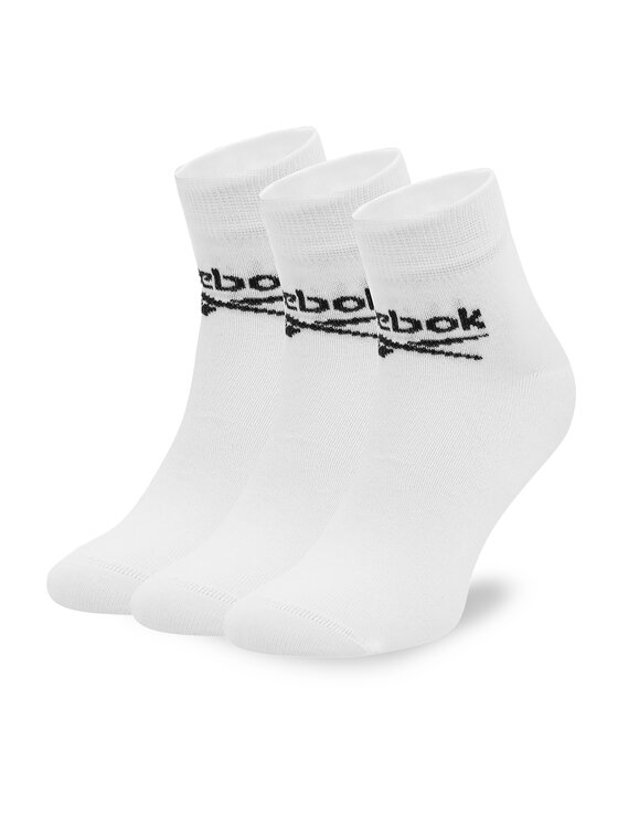Reebok Zestaw 3 par wysokich skarpet unisex R0429-SS24 (3-pack) Biały