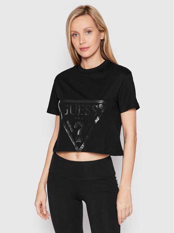 Guess T-Shirt V2YI06 K8HM0 Czarny Regular Fit