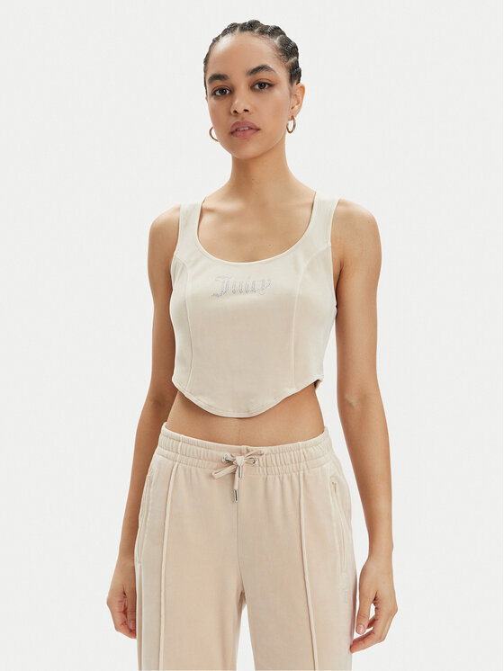 Juicy Couture Top Camina JCWCT23305 Beżowy Slim Fit