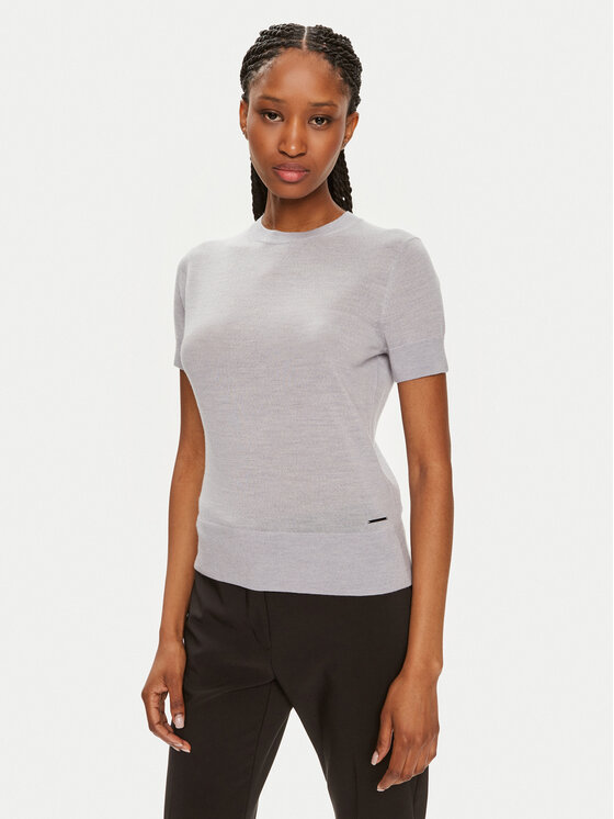 Calvin Klein Bluzka K20K207201 Szary Slim Fit