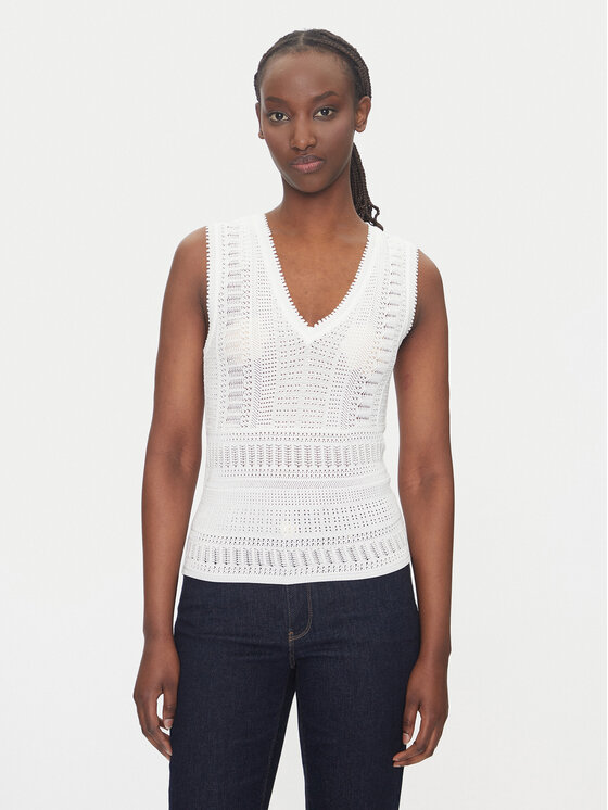 Morgan Top 242-MUSHU Biały Slim Fit